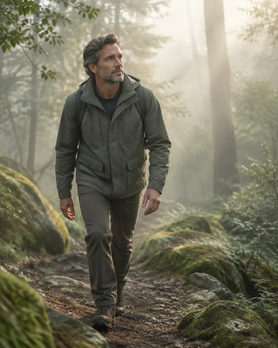 misty trail walk