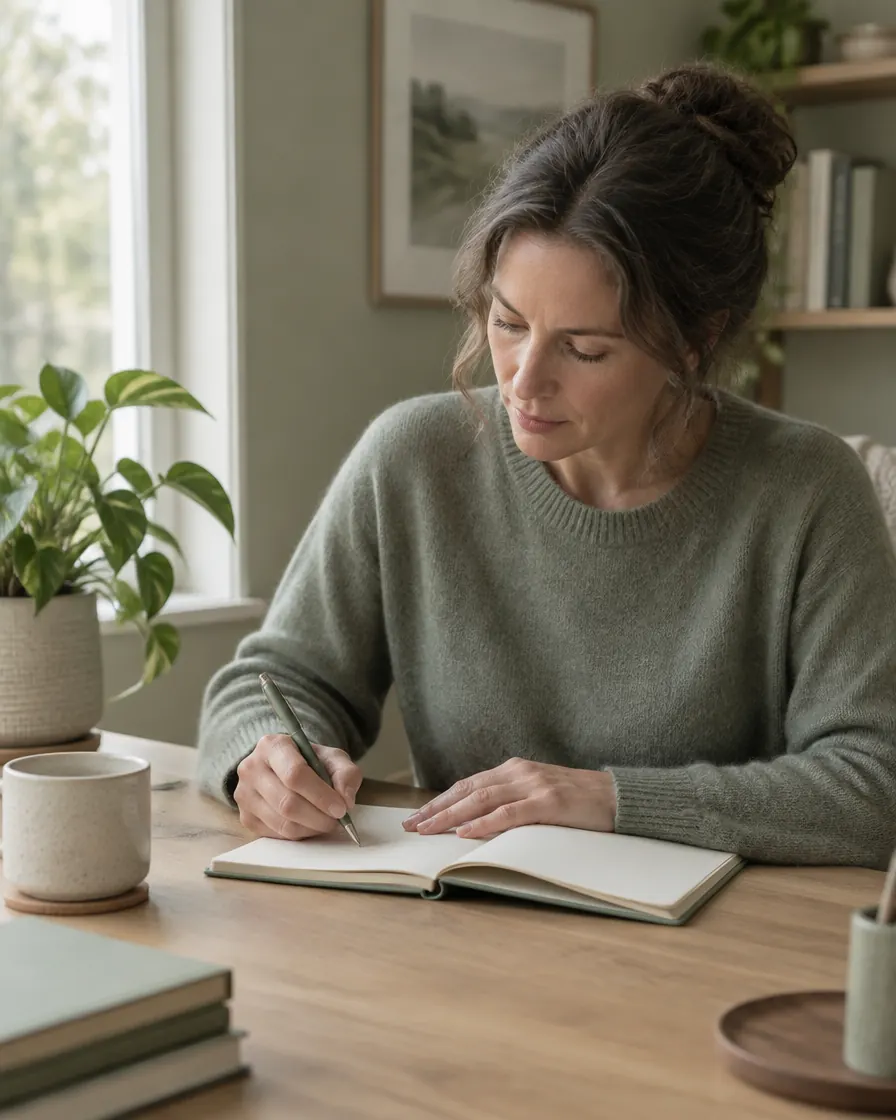 calm focus at a desk