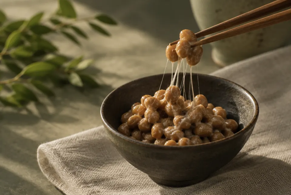 natto in a ceramic bowl