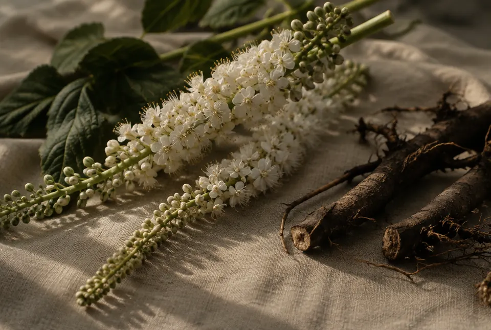 black cohosh flowers and roots