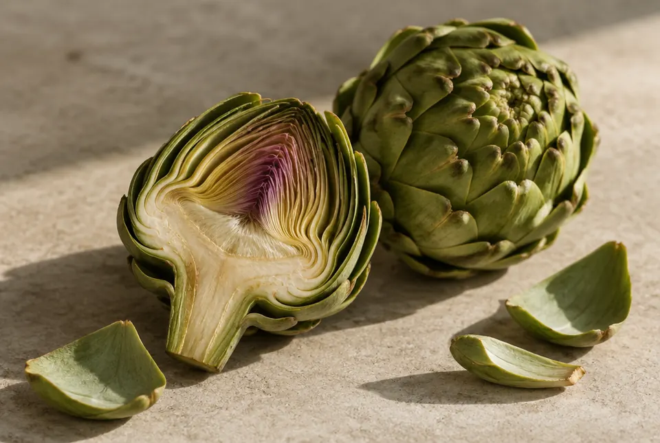 halved globe artichoke