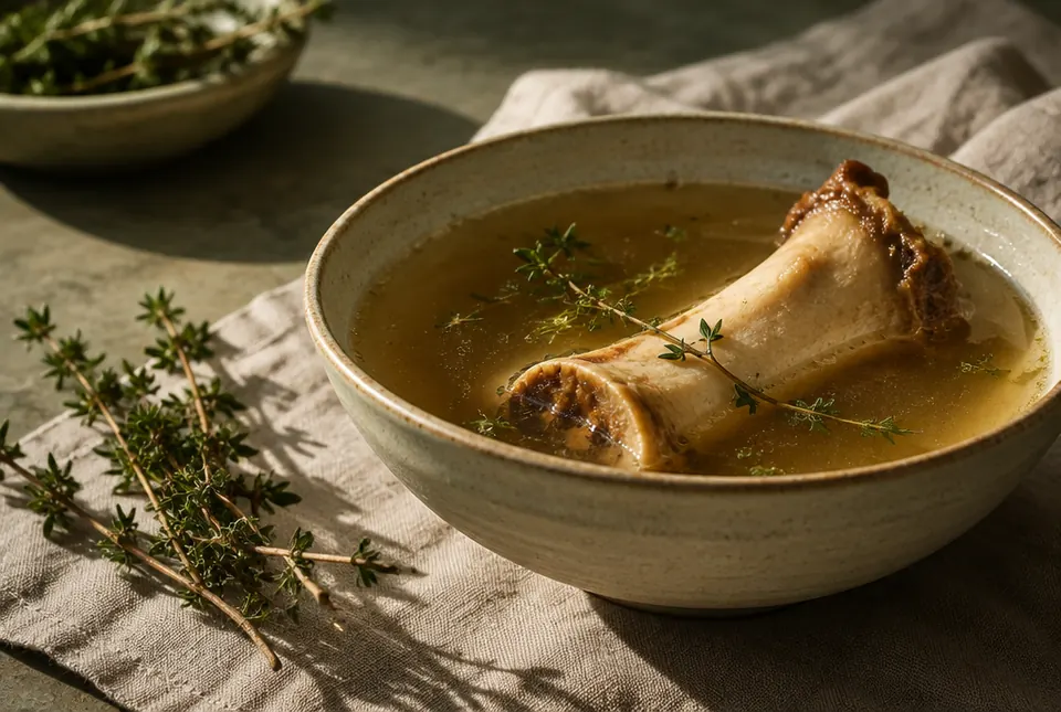 bone broth with thyme