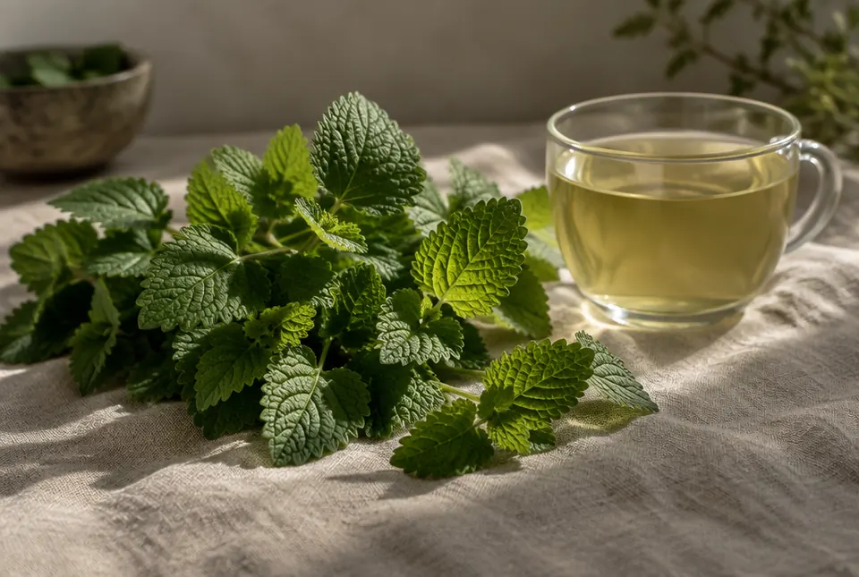 lemon balm leaves and infusion