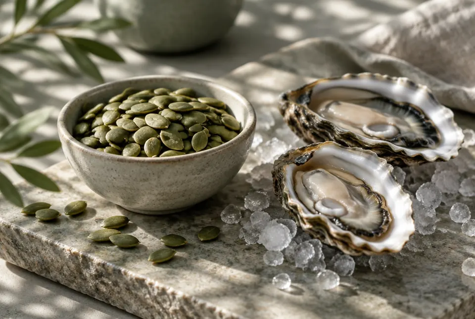 pumpkin seeds and oysters