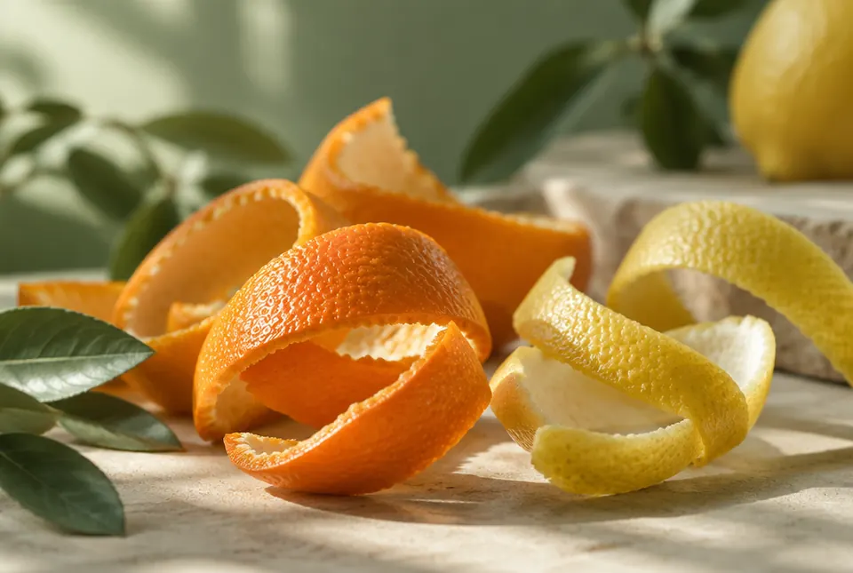 orange and lemon peel slices
