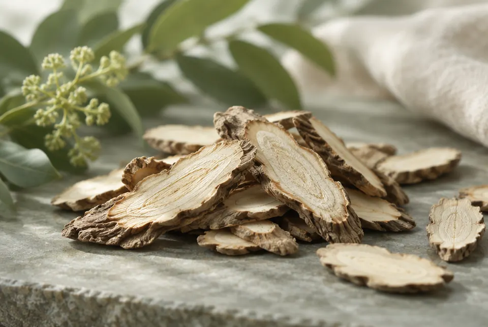 sliced dong quai root pieces