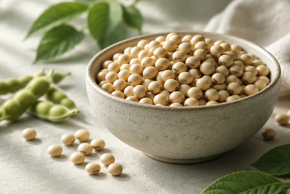 soybeans in a ceramic bowl