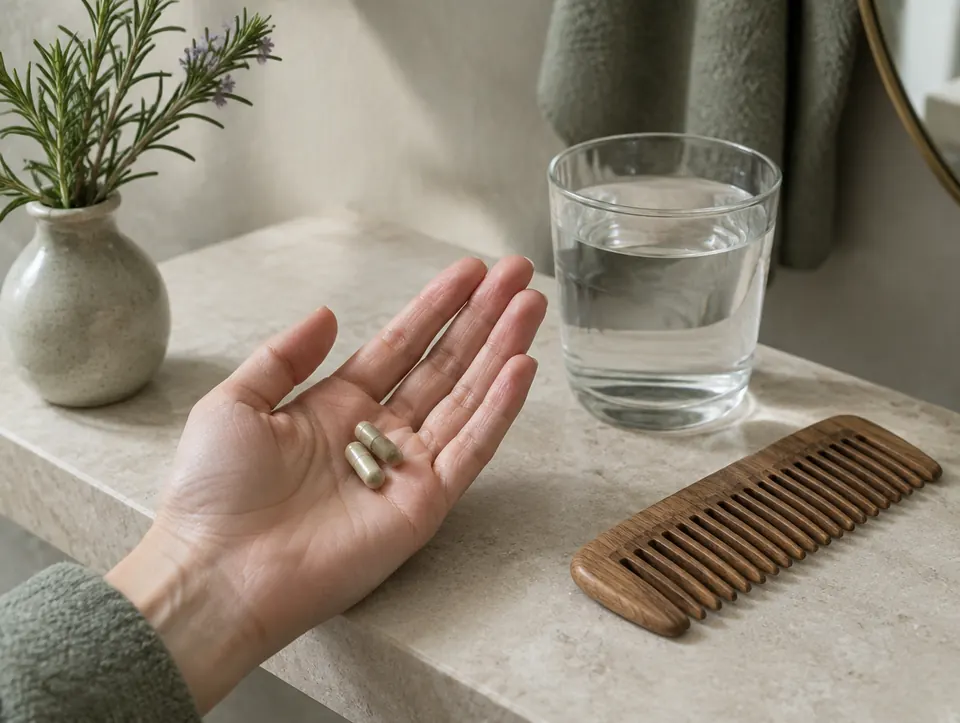 capsules with comb and rosemary
