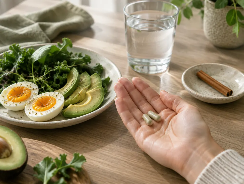 capsules with eggs and avocado
