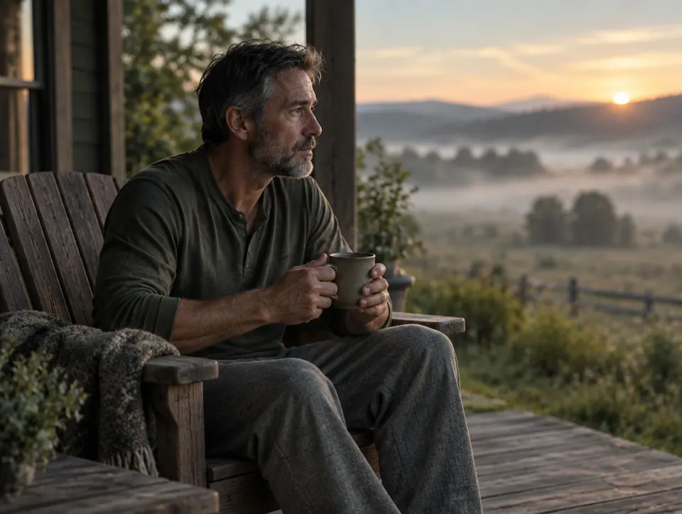 rested on the porch at sunrise